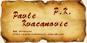 Pavle Kvačanović vizit kartica